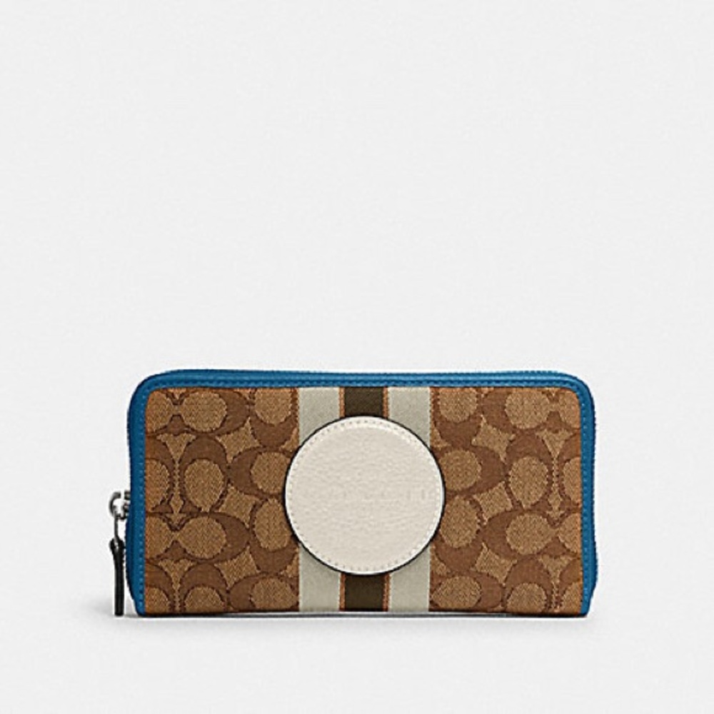 COACH DEMPSEY ACCORDION ZIP WALLET IN SIGNATURE JACQUARD